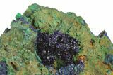 Sparkling Azurite Crystals With Malachite - Laos #142368-2